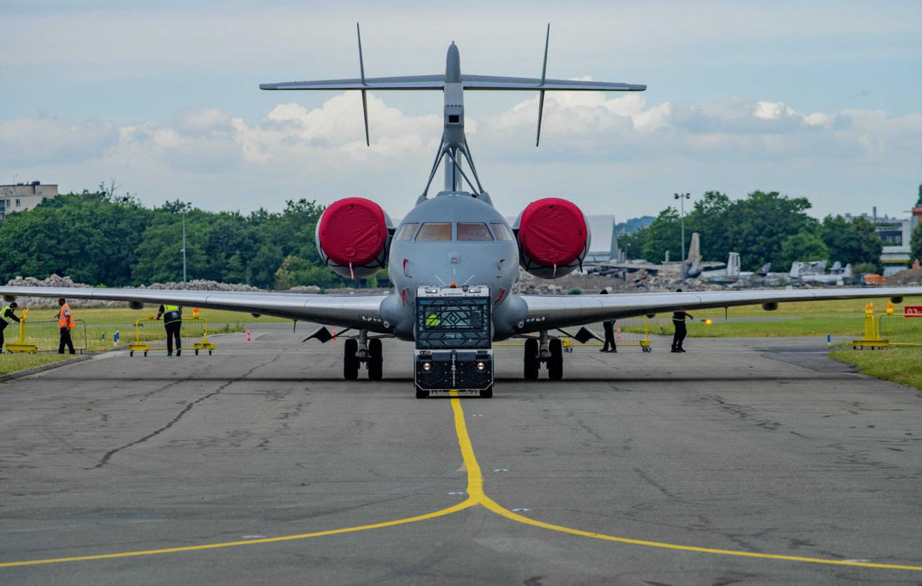 Літак Saab GlobalEye на авіашоу в Парижі 2025 року