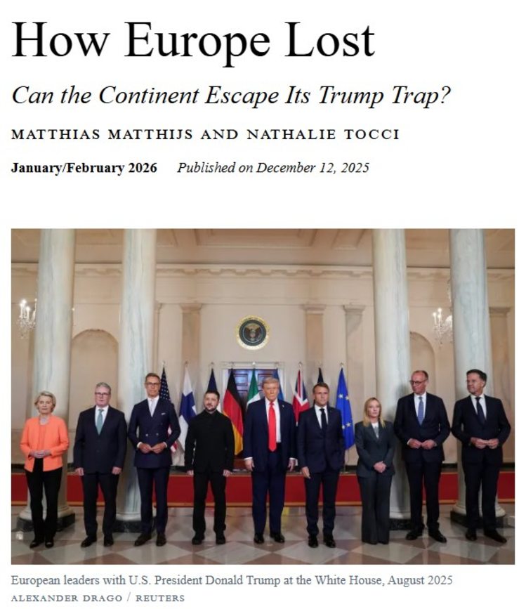 Foreign Affairs: «Як Європа програла»