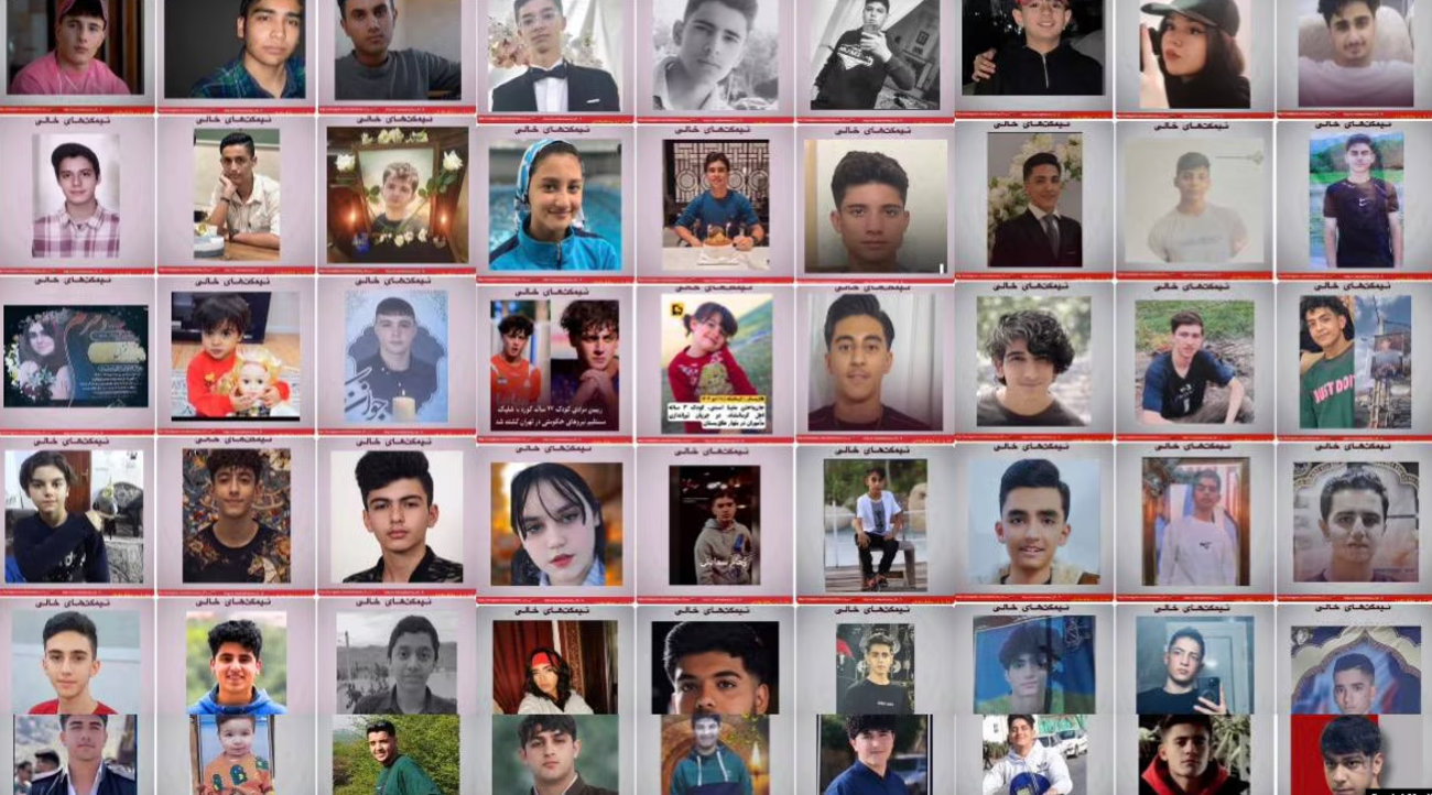 Фото студентів і дітей, які загинули в Ірані під час протестів у січні 2026 року