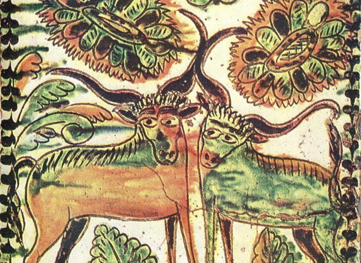 Зразок кахлі майстра косівської школи кераміки Олекси Бахматюка