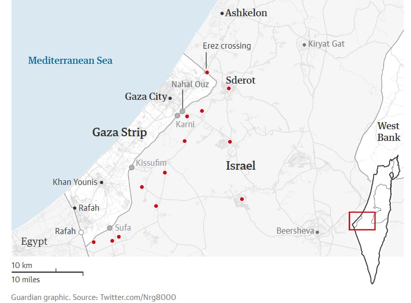Війна в Ізраїлі: бої точаться у 13 містах (карта) фото 1