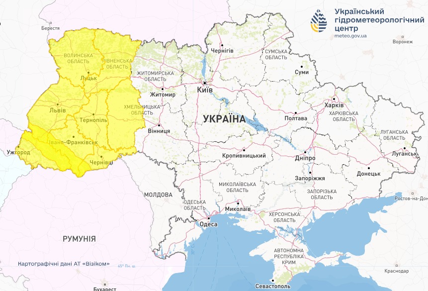 Західну частину України накриє негода. Оголошено І рівень небезпеки фото 1