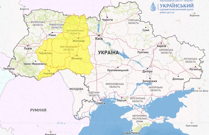 У п’ятьох областях України оголошено штормове попередження фото 1