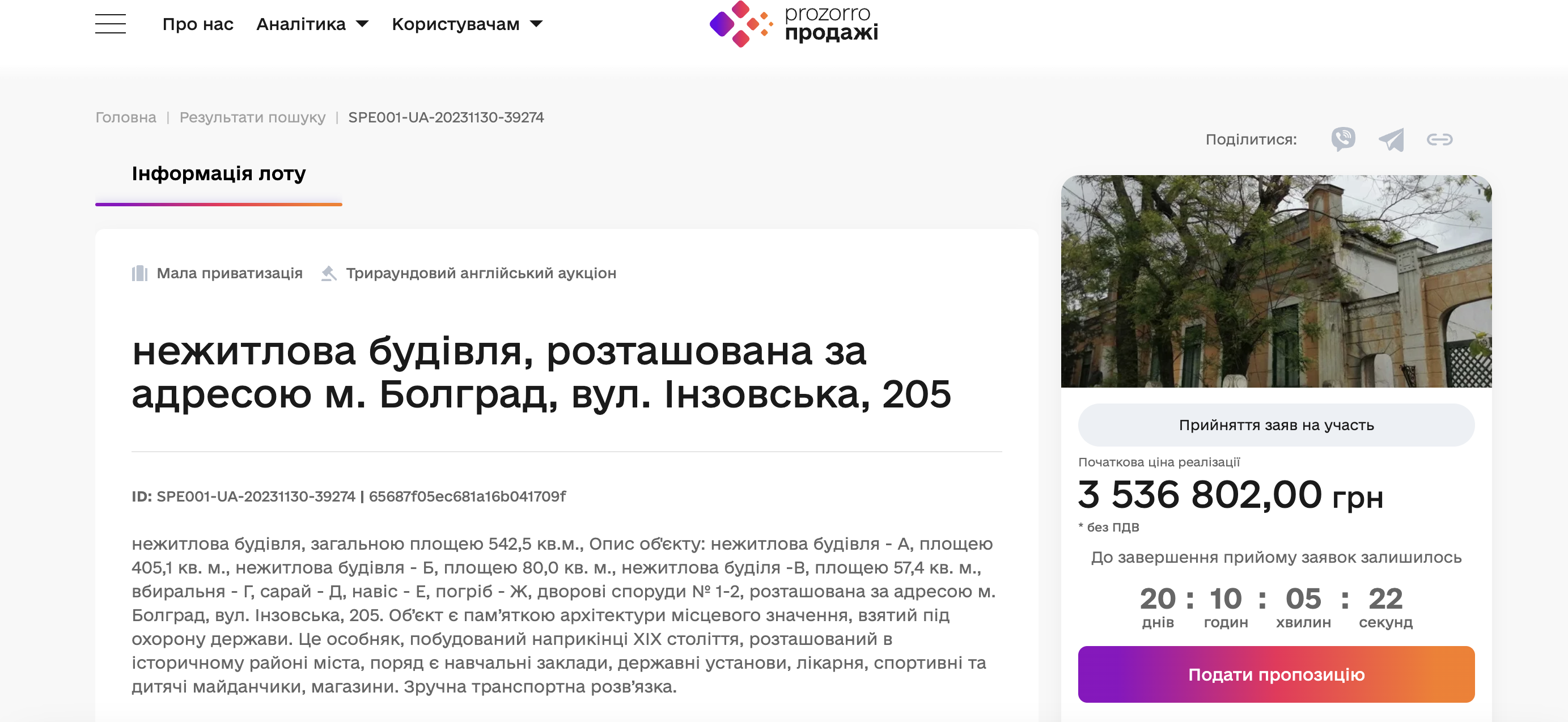 На Одещині міська рада за 3,5 млн грн продає памʼятку архітектури (фото) фото 1