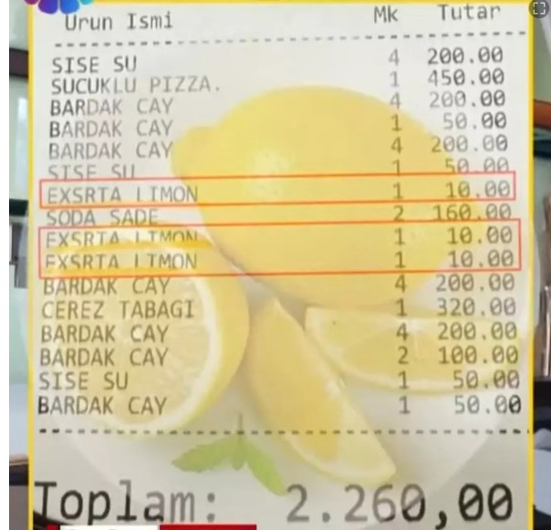 Лимон до чаю включили в рахунок відвідувача