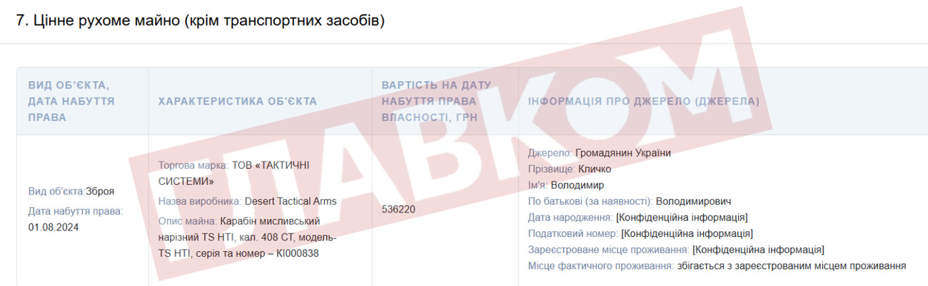 Володимир Кличко обдарував старшого брата зброєю