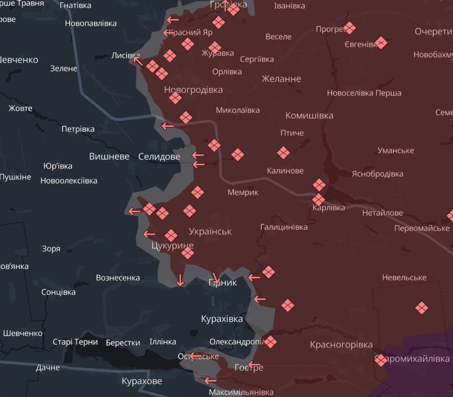 Карта бойових дій в Україні станом на 25 жовтня 2024 року фото 6