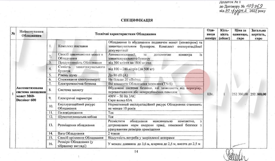 Нацбанк замовив систему знищення монет за понад €252 тис. фото 2
