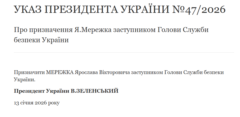 Зеленський призначив Мережка заступником голови СБУ фото 1