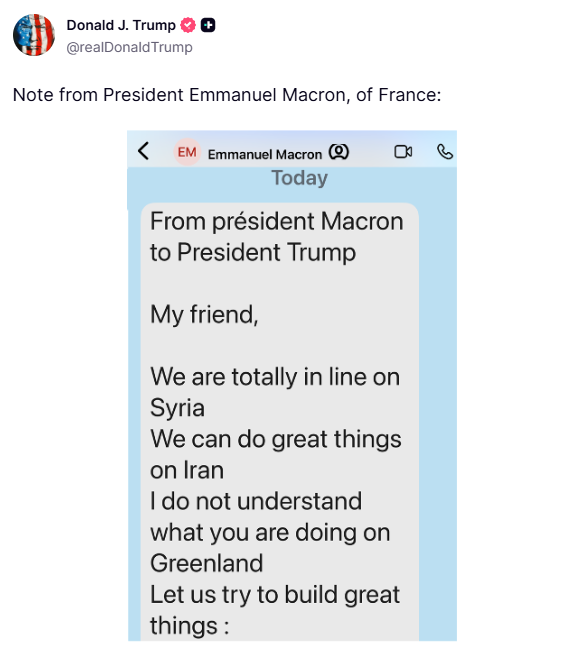 Трамп оприлюднив листування з Макроном у мережі фото 1
