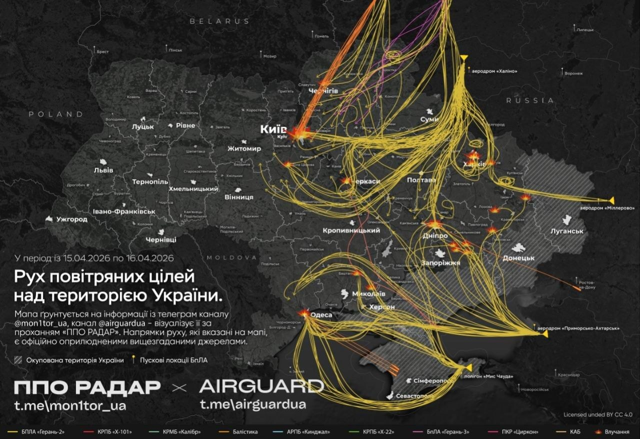 Комбінована атака на Україну: орієнтовний маршрут ракет і дронів фото 1