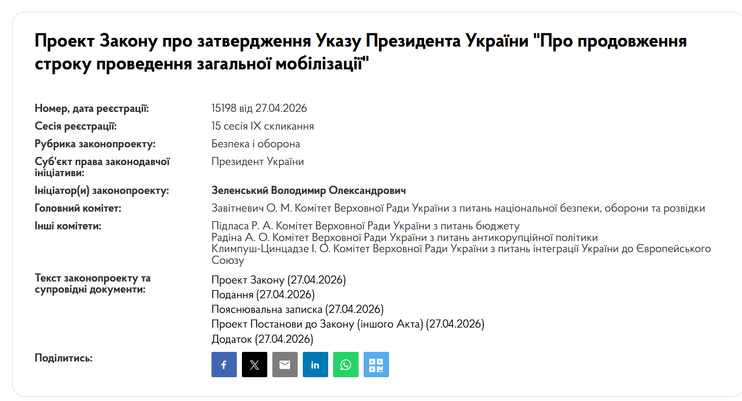 Продовження воєнного стану і мобілізації: Зеленський подав у Раду законопроєкти фото 2