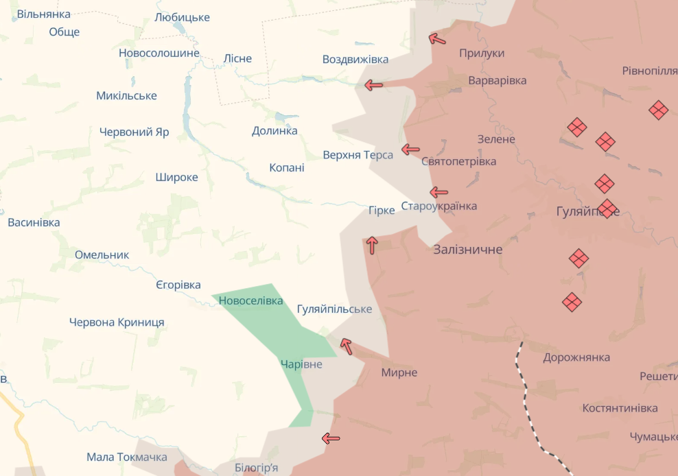 Карта бойових дій в Україні станом на 15 жовтня 2026 року фото 9