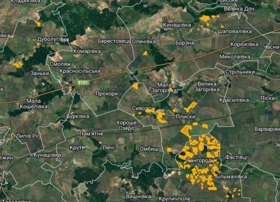 Земельні ділянки  ТзОВ «Івангородське» та ФГ «Івангородське» 