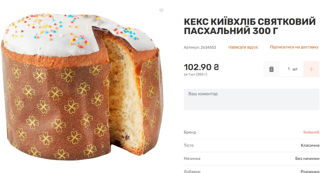 Кекс святковий «Київхліб» 0,3 кг у Varus