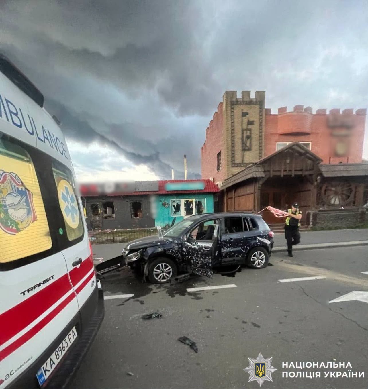 Знищена автівка у Борисполі