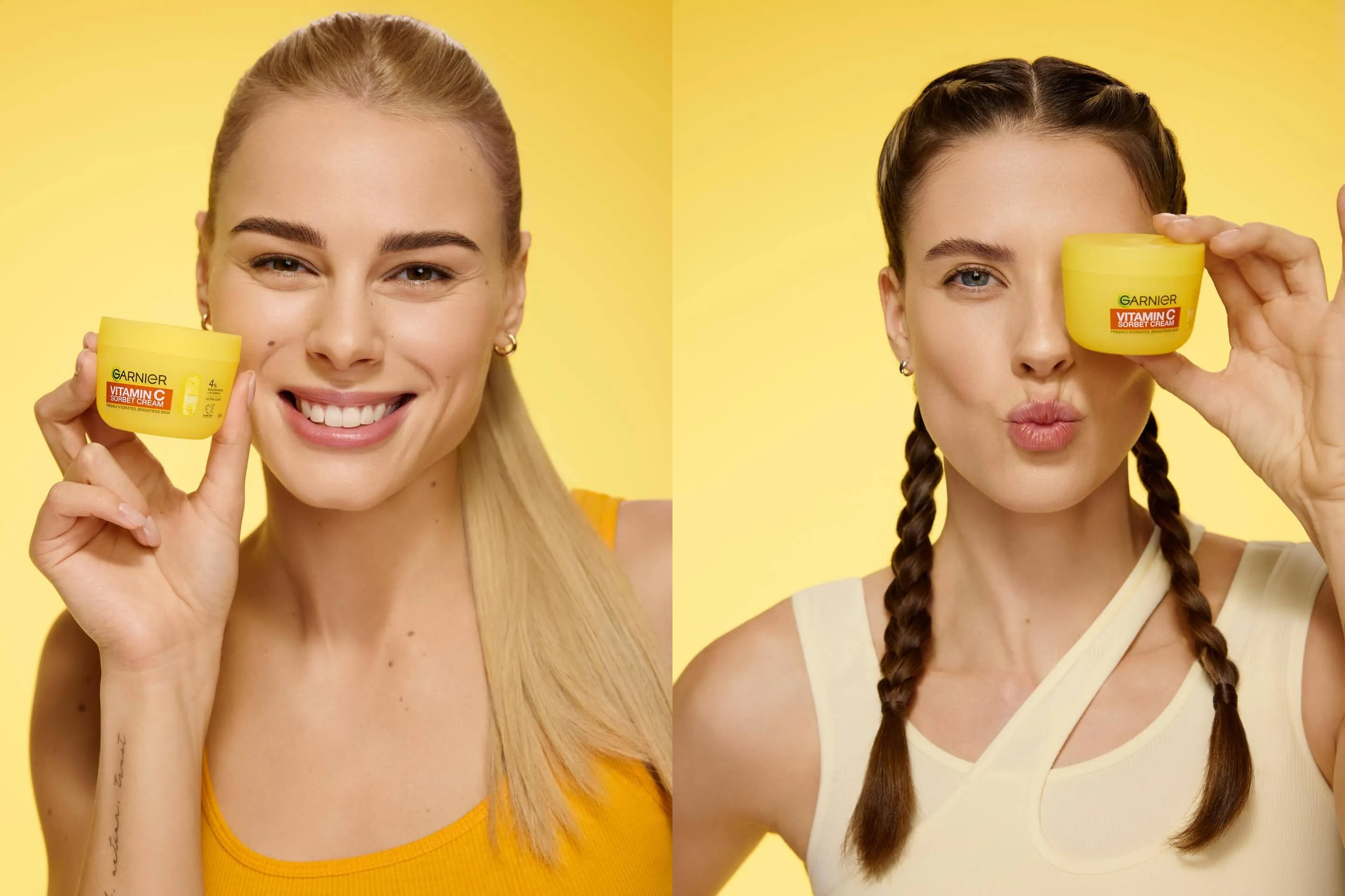 Лідерки українських стрибків у висоту позують з новою продукцією Garnier