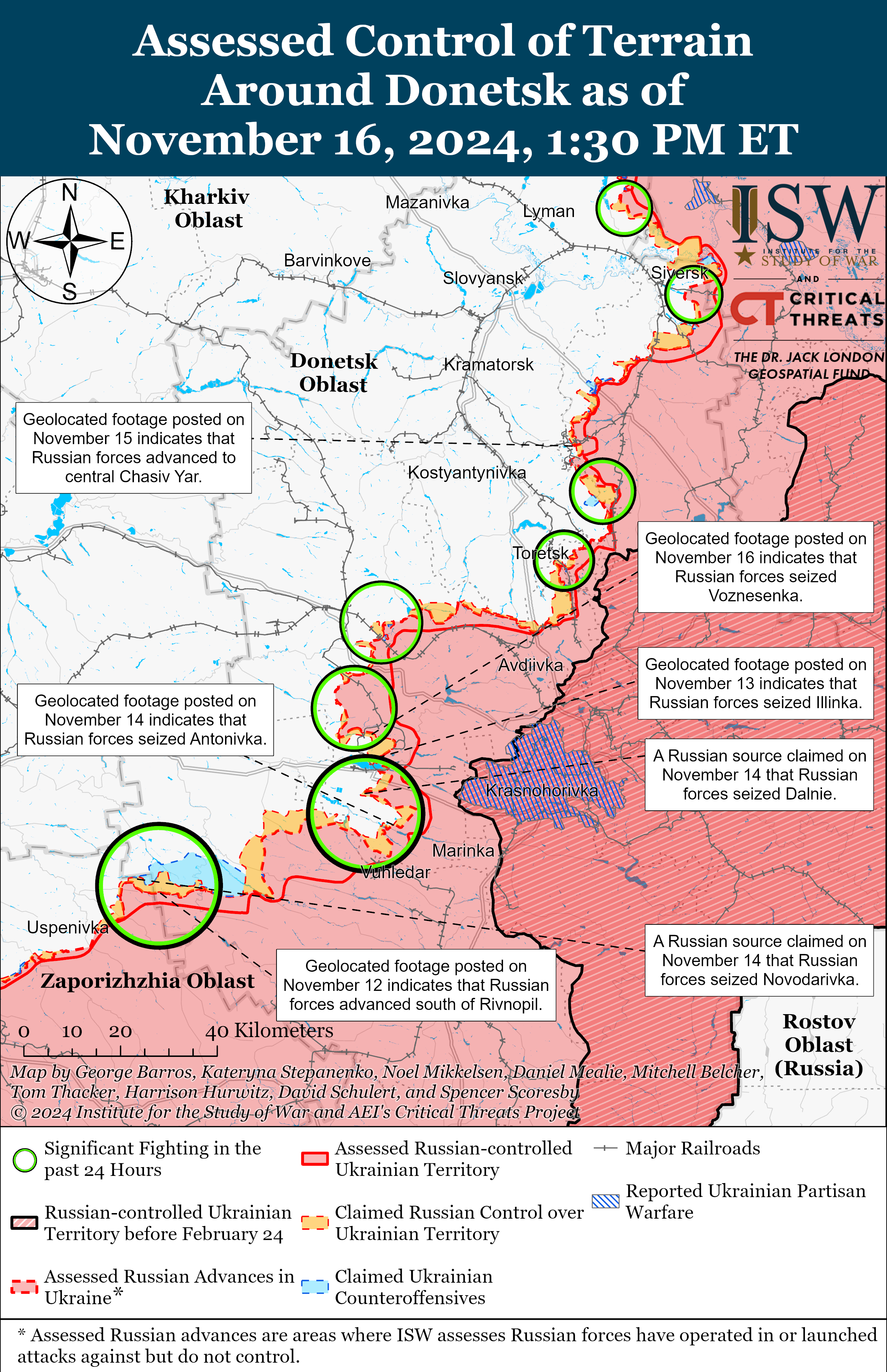 Ворог продовжує тиснути та просувається на шести напрямках – карти ISW фото 4