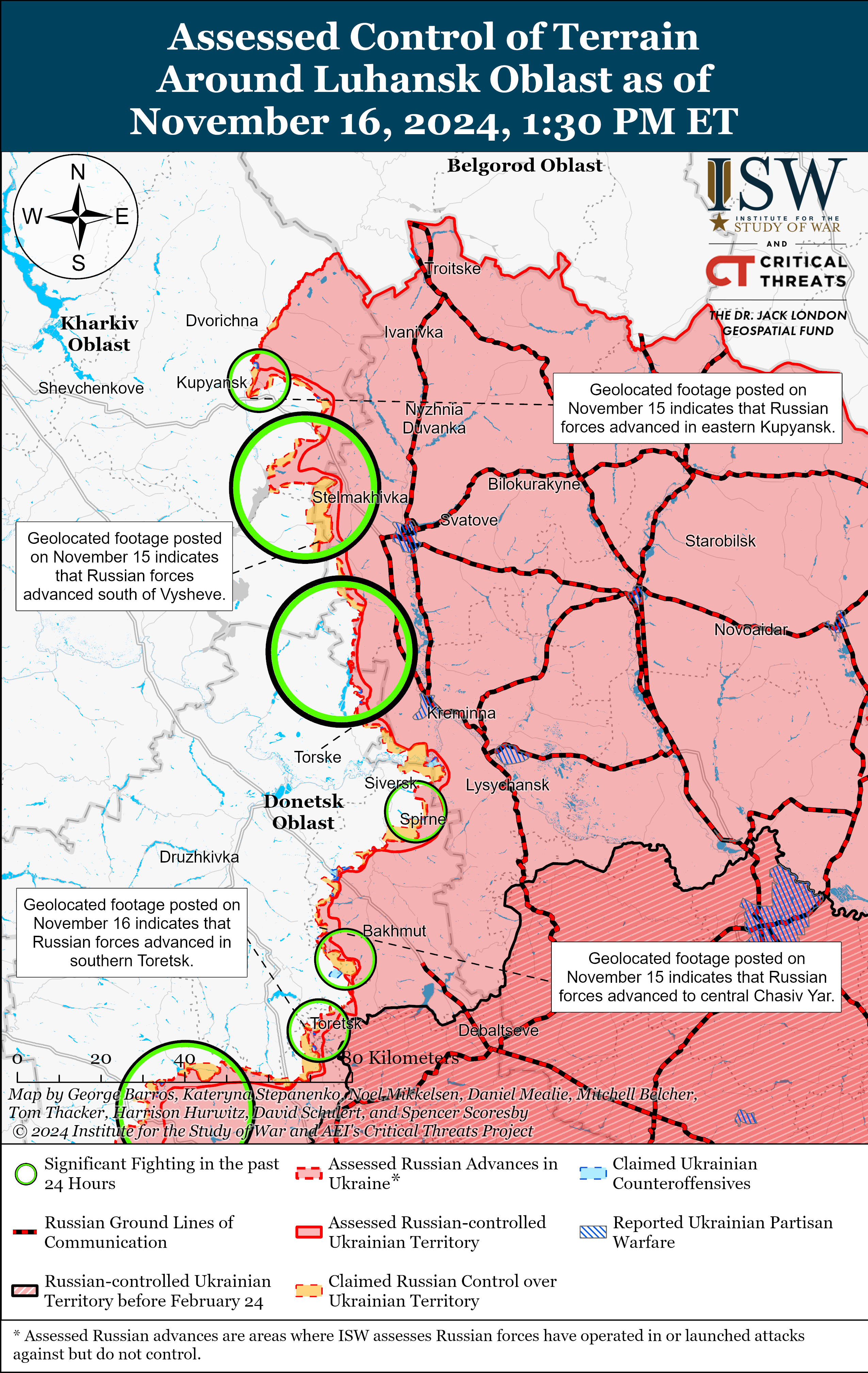 Ворог продовжує тиснути та просувається на шести напрямках – карти ISW фото 3