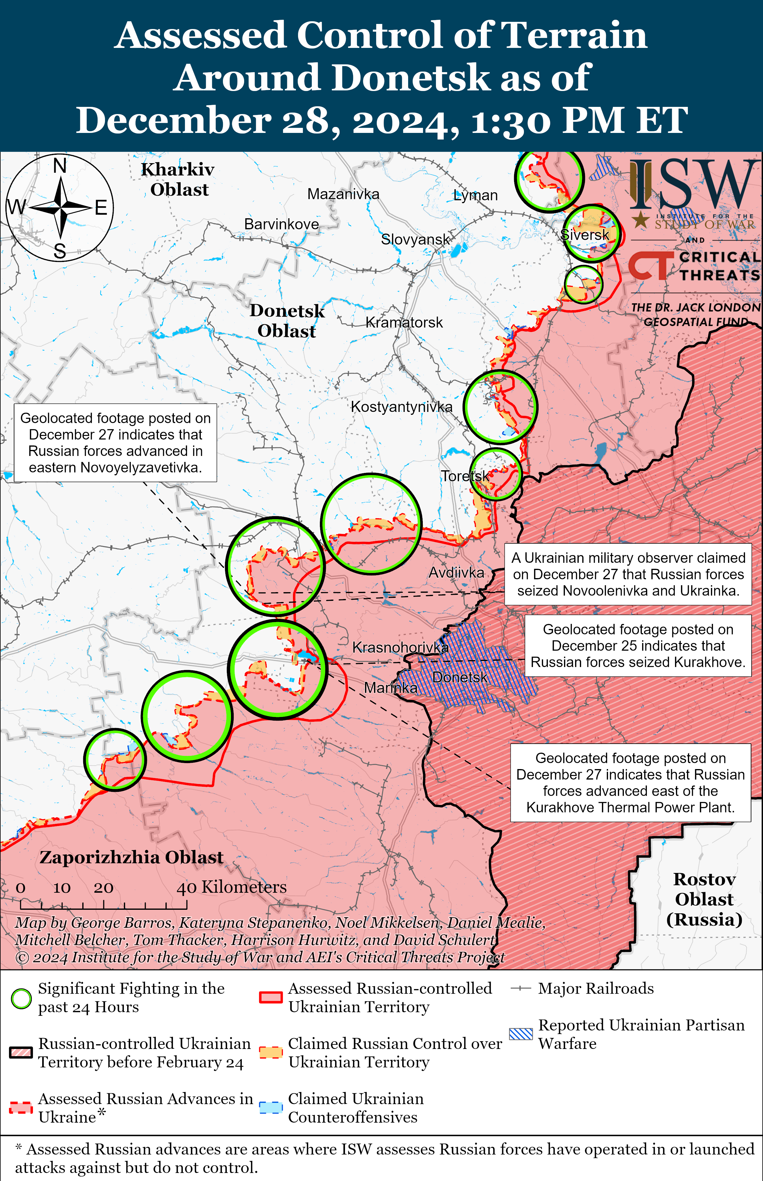 Окупанти просунулися поблизу Кремінної, Сіверська, Торецька та Курахового – карти ISW фото 4