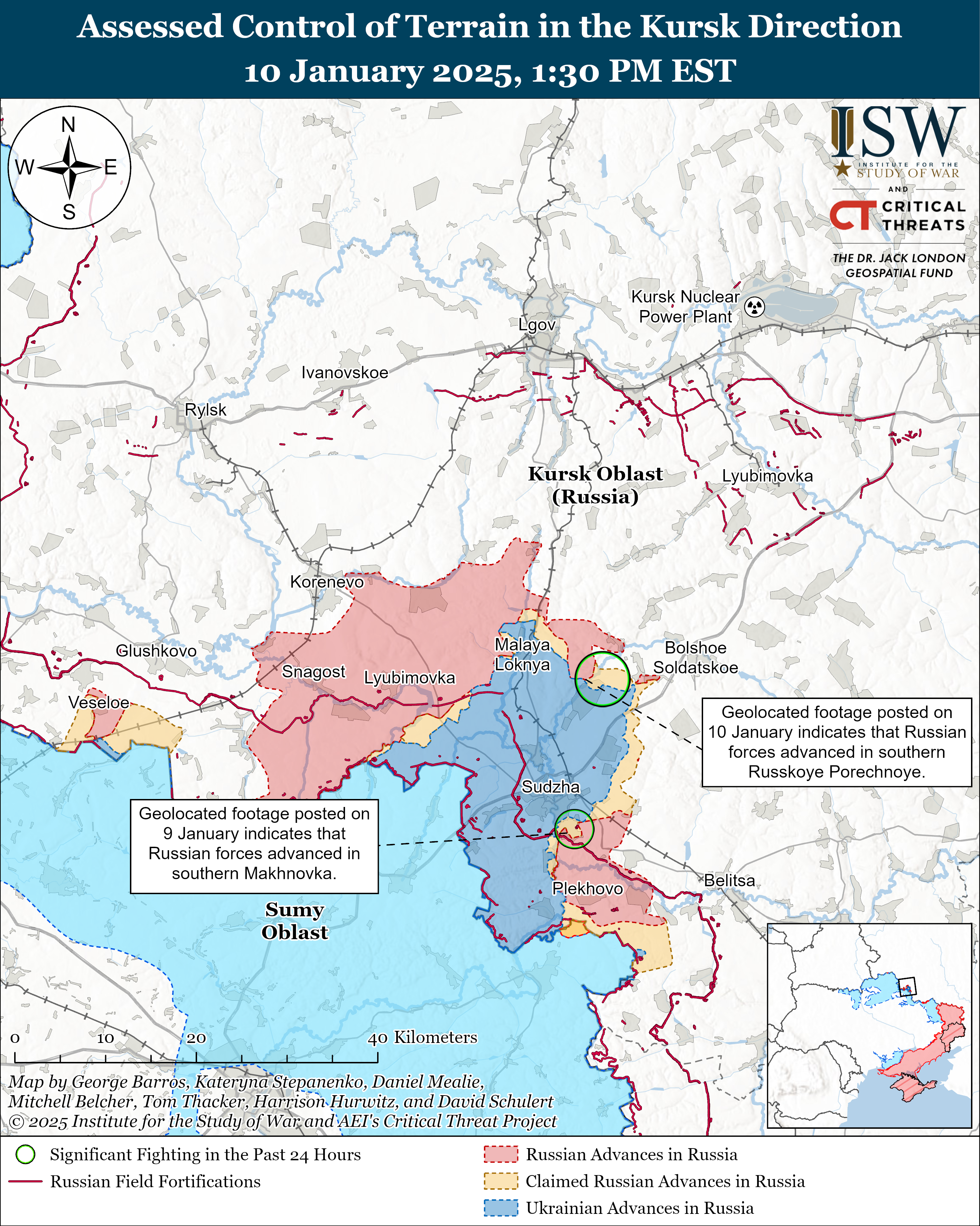 Російські війська просунулися на Курщині та ще на кількох напрямках – карти ISW фото 1