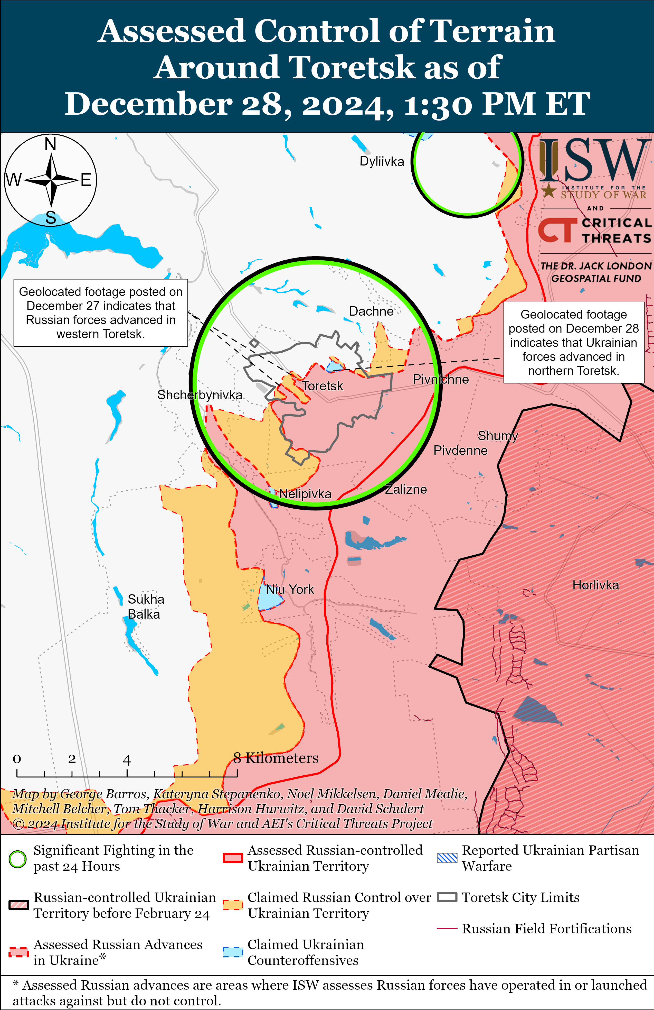 Окупанти просунулися поблизу Кремінної, Сіверська, Торецька та Курахового – карти ISW фото 3