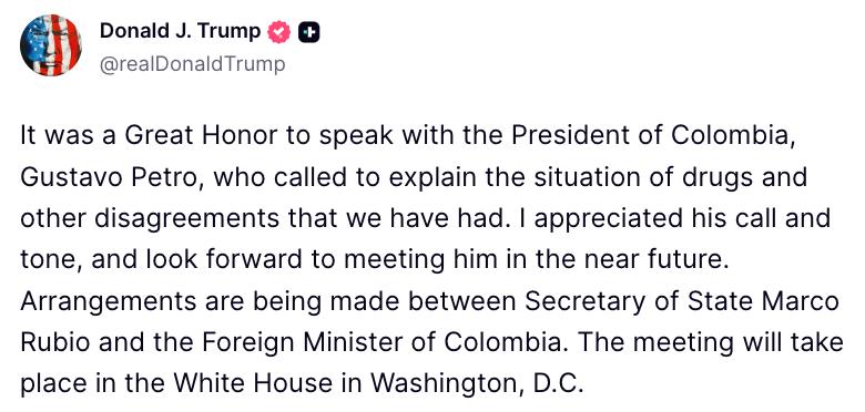 Трамп анонсував зустріч із президентом Колумбії фото 1