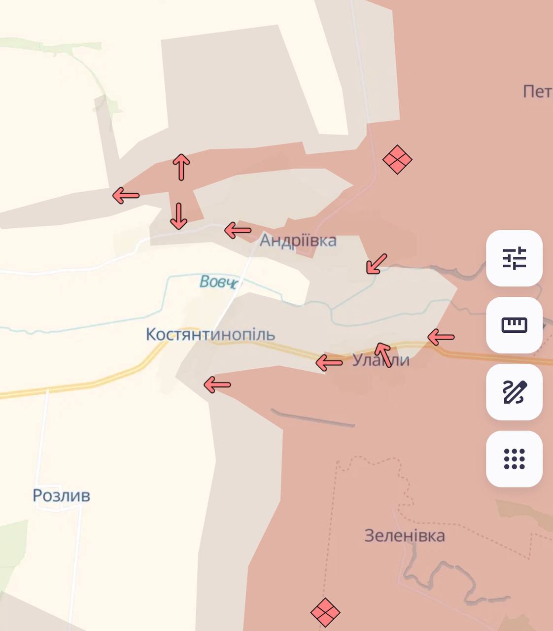 Карта бойових дій в Україні станом на 2 березня 2025 року фото 7