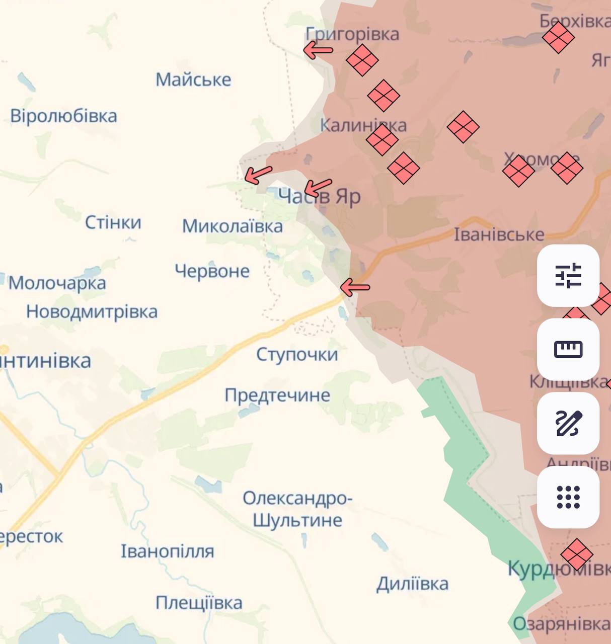 Карта бойових дій в Україні станом на 31 березня 2025 року фото 5