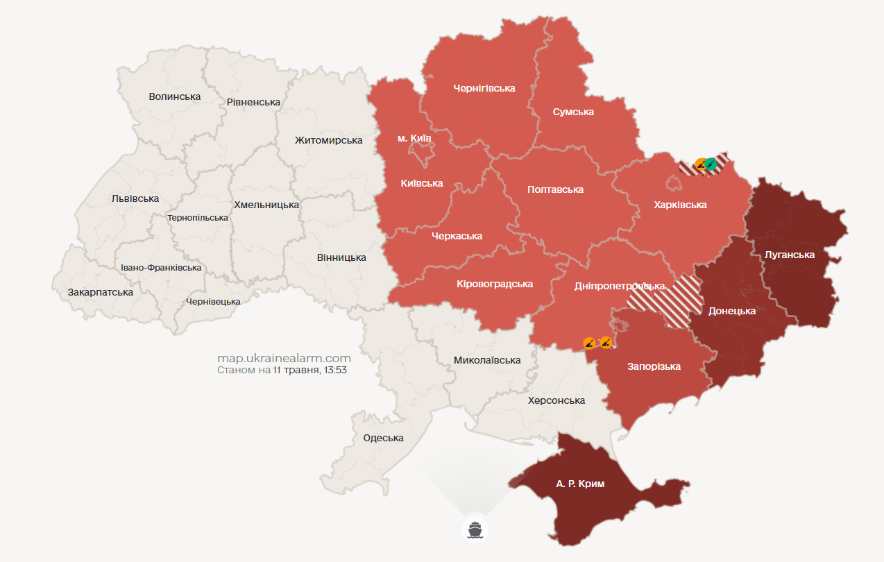 У Києві та низці областей огошена повітряна тривога через загрозу ракетного удару фото 1