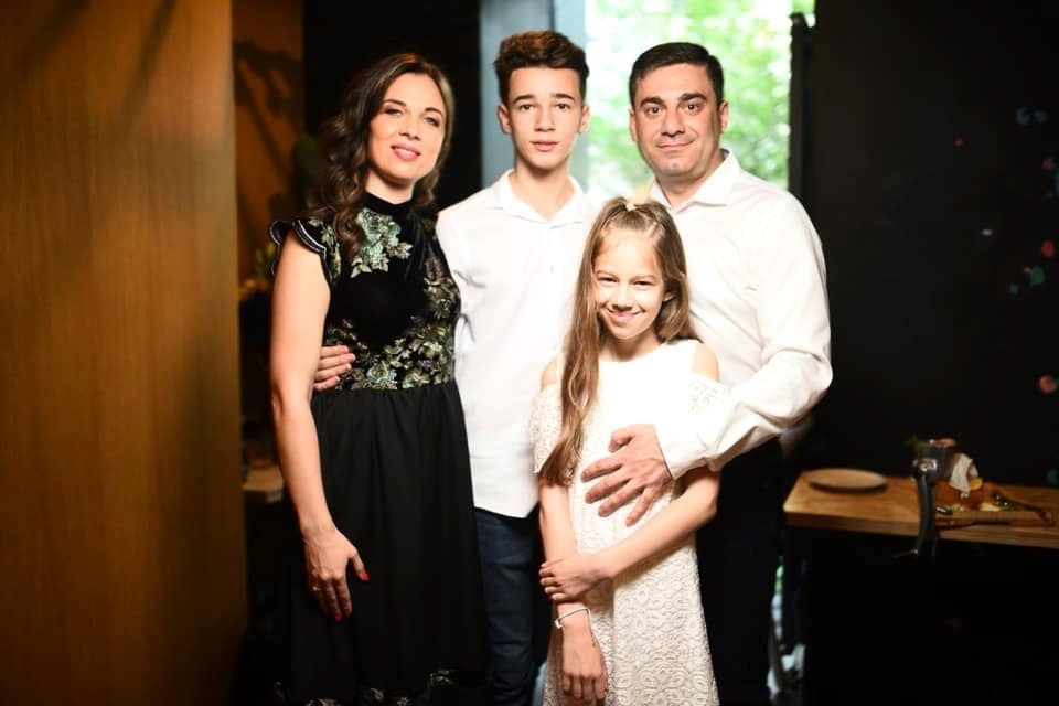 Дмитро Лубінець з дружиною Яніною, сином Данилом і дочкою Валерією