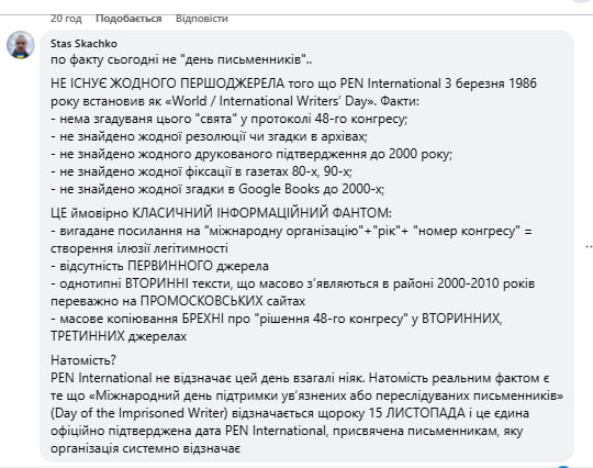 Українці вважають, що Дня письменника в Україні не існує
