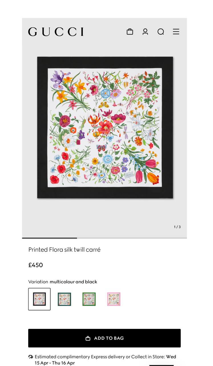 Хустинка Буданової з квітами та зміями, має неабияку схожість з виробами від бренду Gucci
