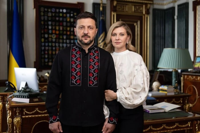 Володимир та Олена Зеленські у День вишиванки в 2025 році