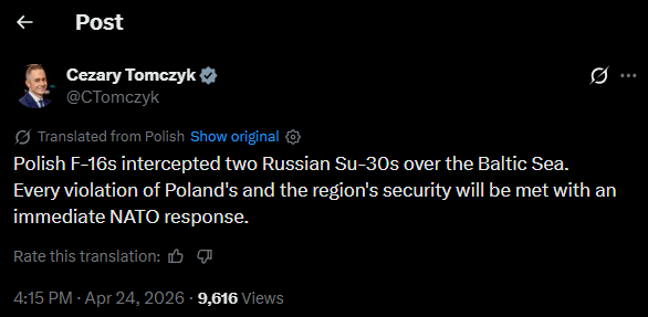 Російські винищувачі знову з’явилися над Балтією. Польща підняла авіацію фото 1