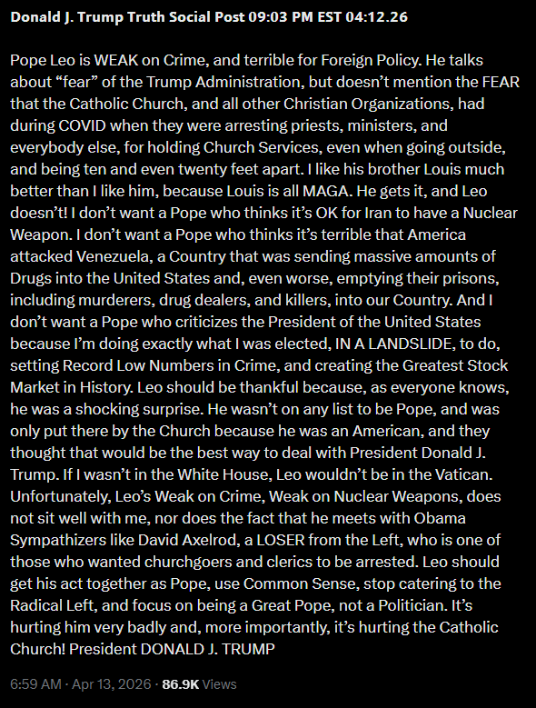 Трамп публічно розкритикував Папу Римського: що сталося фото 1