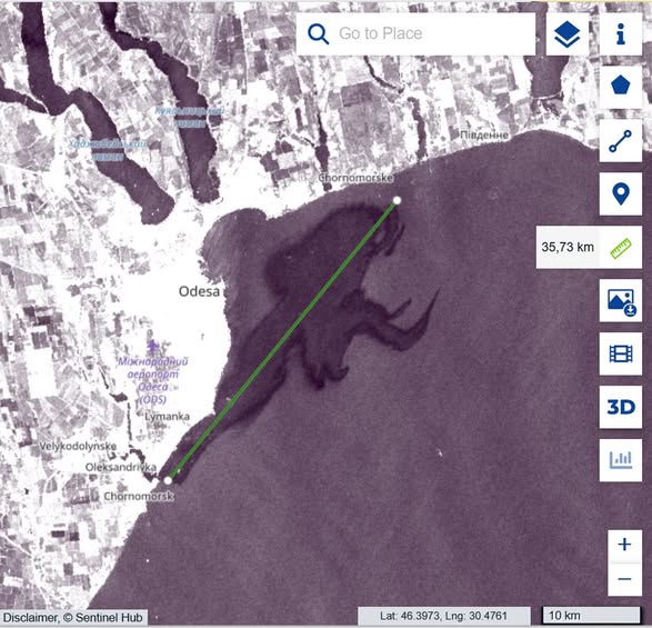 Місце забруднення у Чорному морі