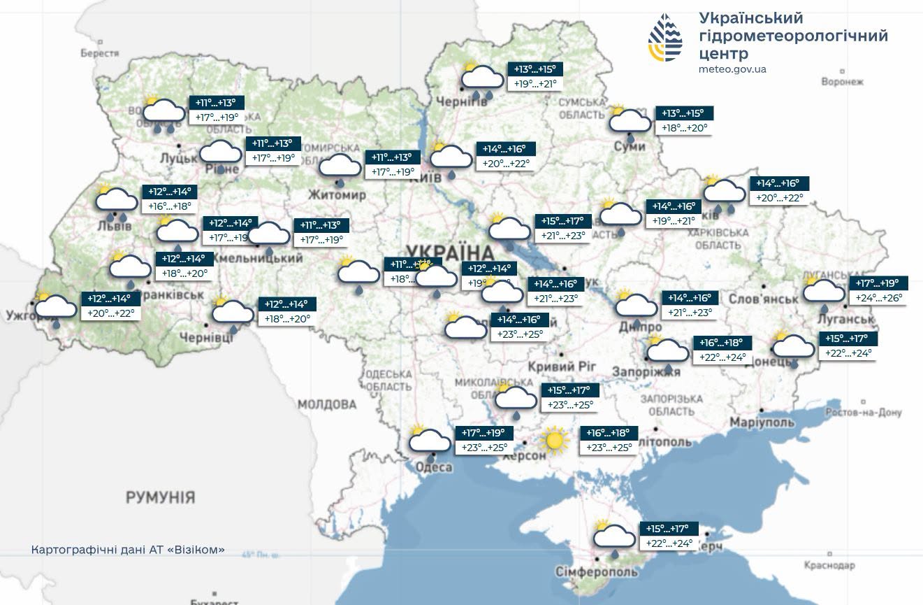 Вихідні в Україні пройдуть під дощами та грозами: погода на 11 липня 2026  фото 1