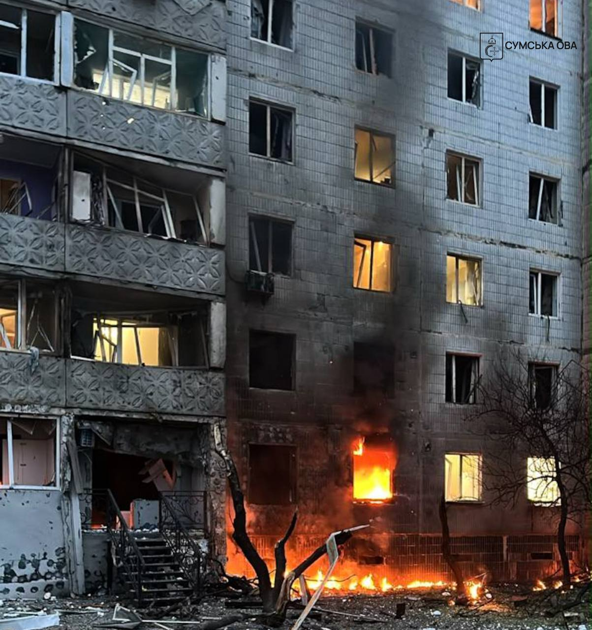 Росіяни завдали удару дронами по житловому сектору міста Суми