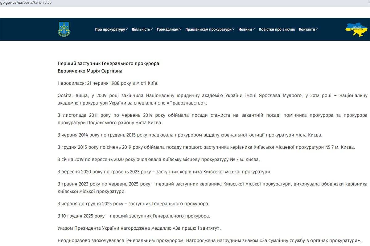 Профайл Вдовиченко, який був видалений
