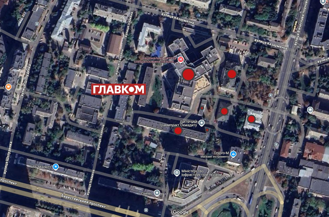 Охматдет, план