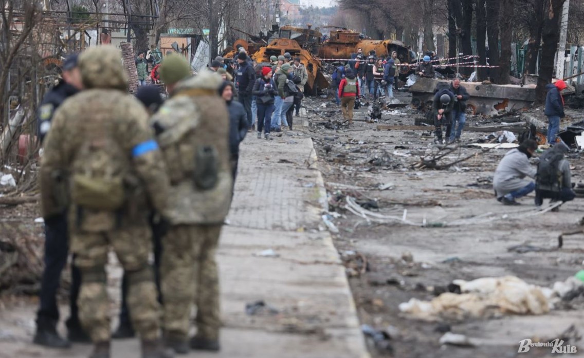 Початок квітня 2022 року, Буча після звільнення від російських окупантів