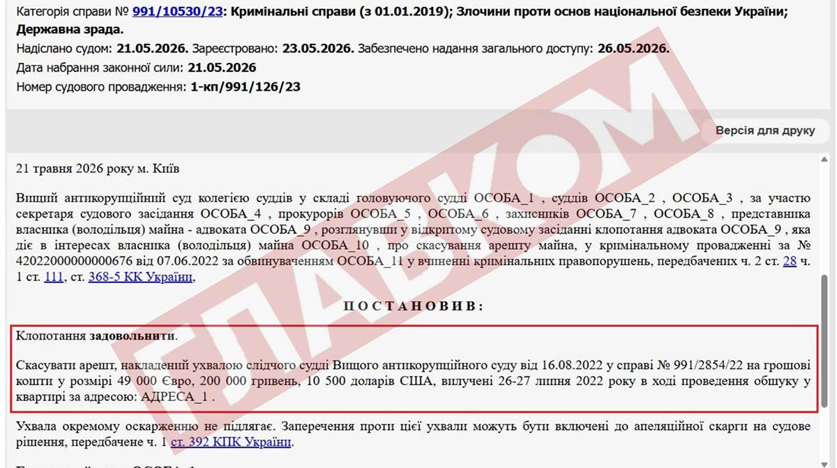 Окремі речові докази «випаровуються» зі справи Андрія Деркача