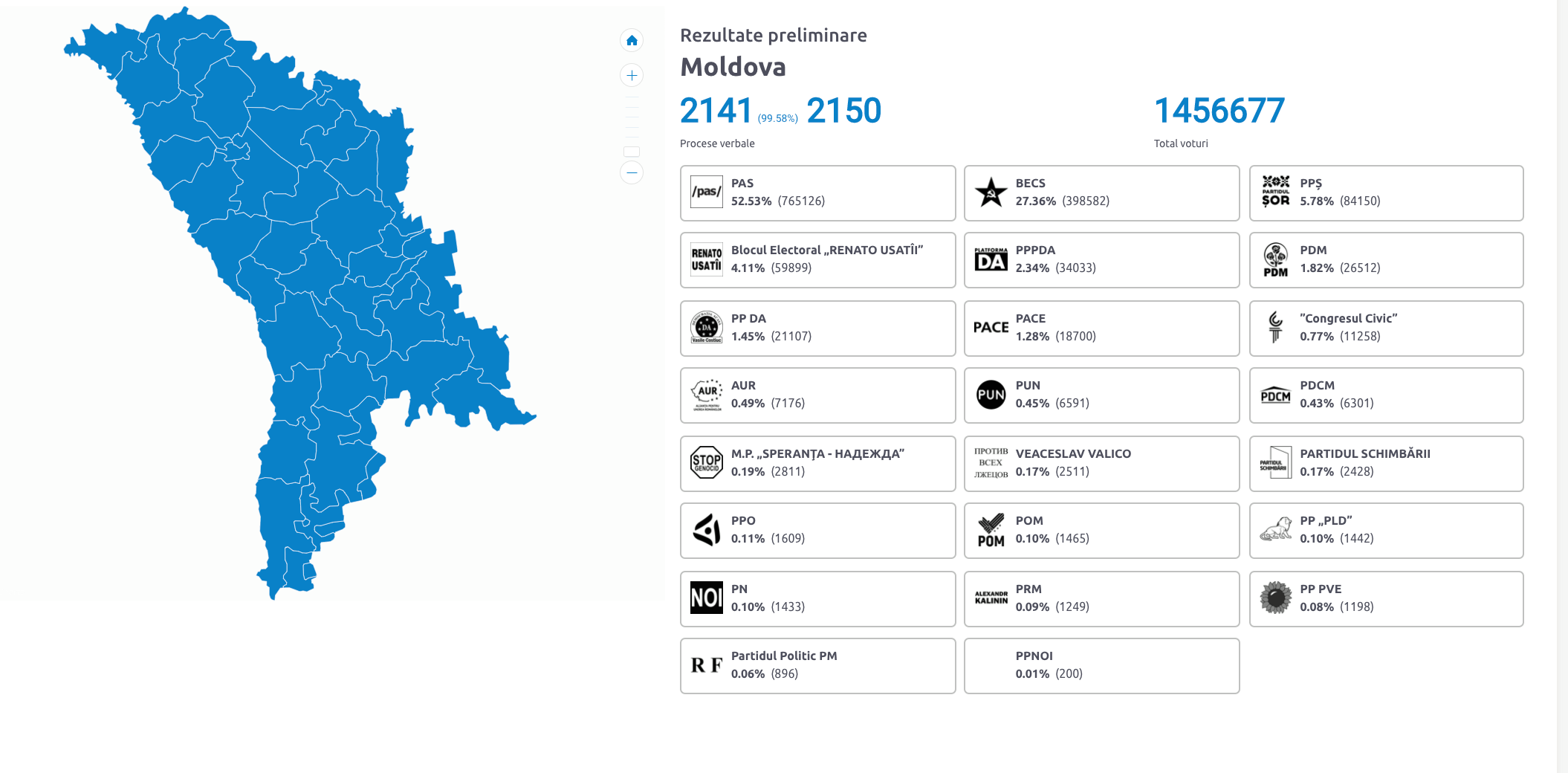 В Молдове 11 июля выбирали парламент/Изображение кликабельное