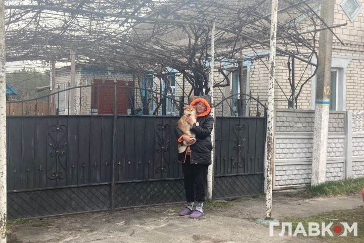 Жительница села Луговики Светлана со своей собакой породы шиба-ину