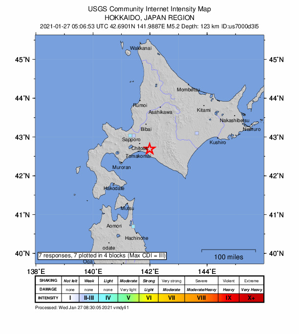 Епіцентр землетрусу був на острові Хоккайдо