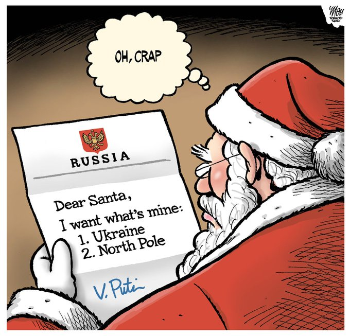 Карикатура на бажання Путіна до Нового року