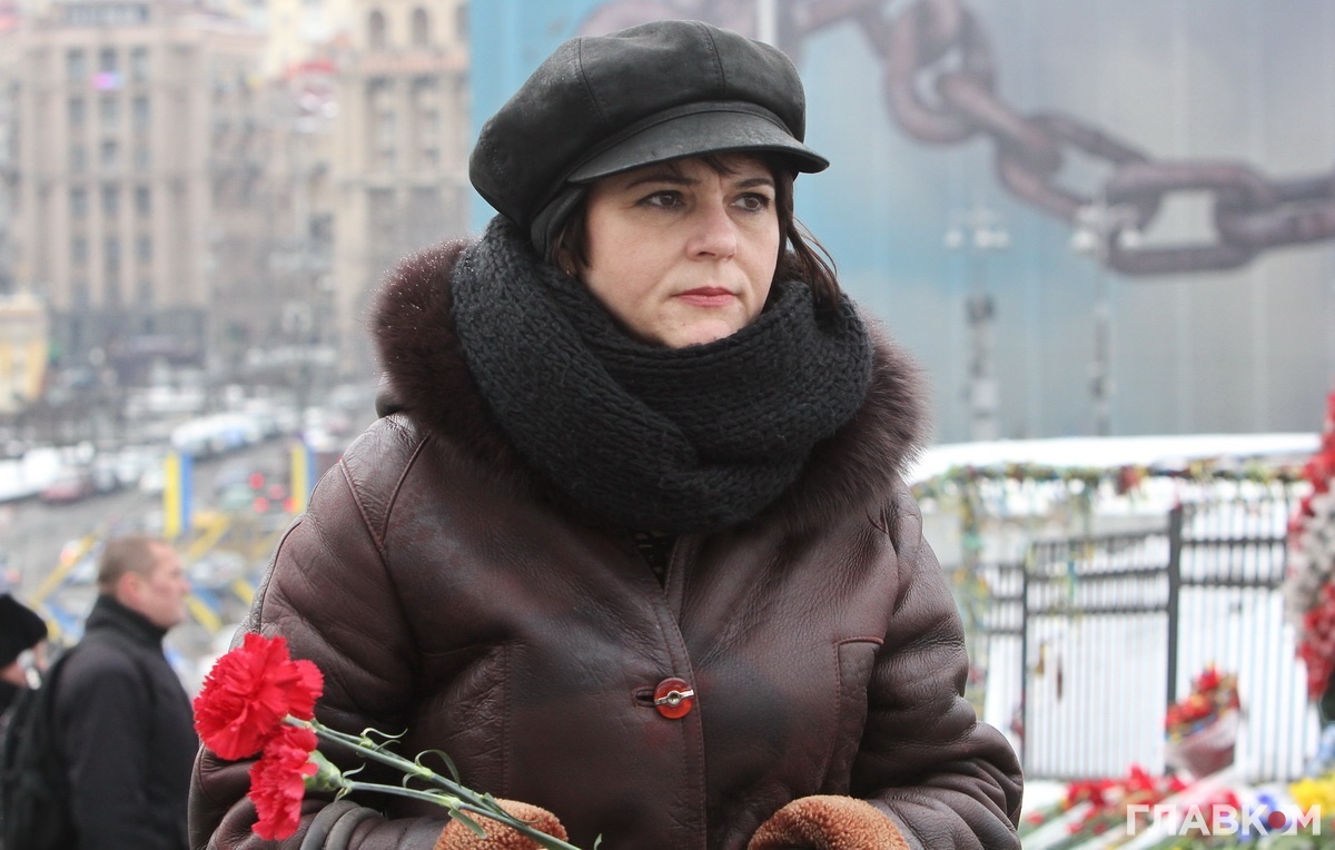 Ольга Соломаха зі Львівщини приїхала до Києва, аби вшанувати пам'ять загиблого брата Андрія Корчака, якого вбили 18 лютого 2014 року у Маріїнському парку.