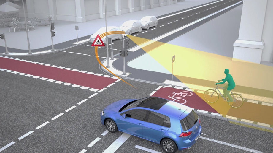 Сенсоры для контроля слепых зон не всегда могут среагировать правильно, зато радар (либо камера) на светофоре вовремя заметит, например, велосипедиста и предупредит о нём водителя.