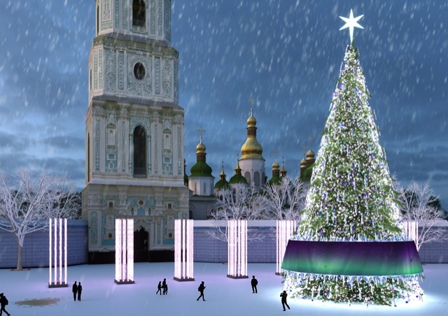 Візуальний проект вигляду Новорічної ялинки на Софіївській площі